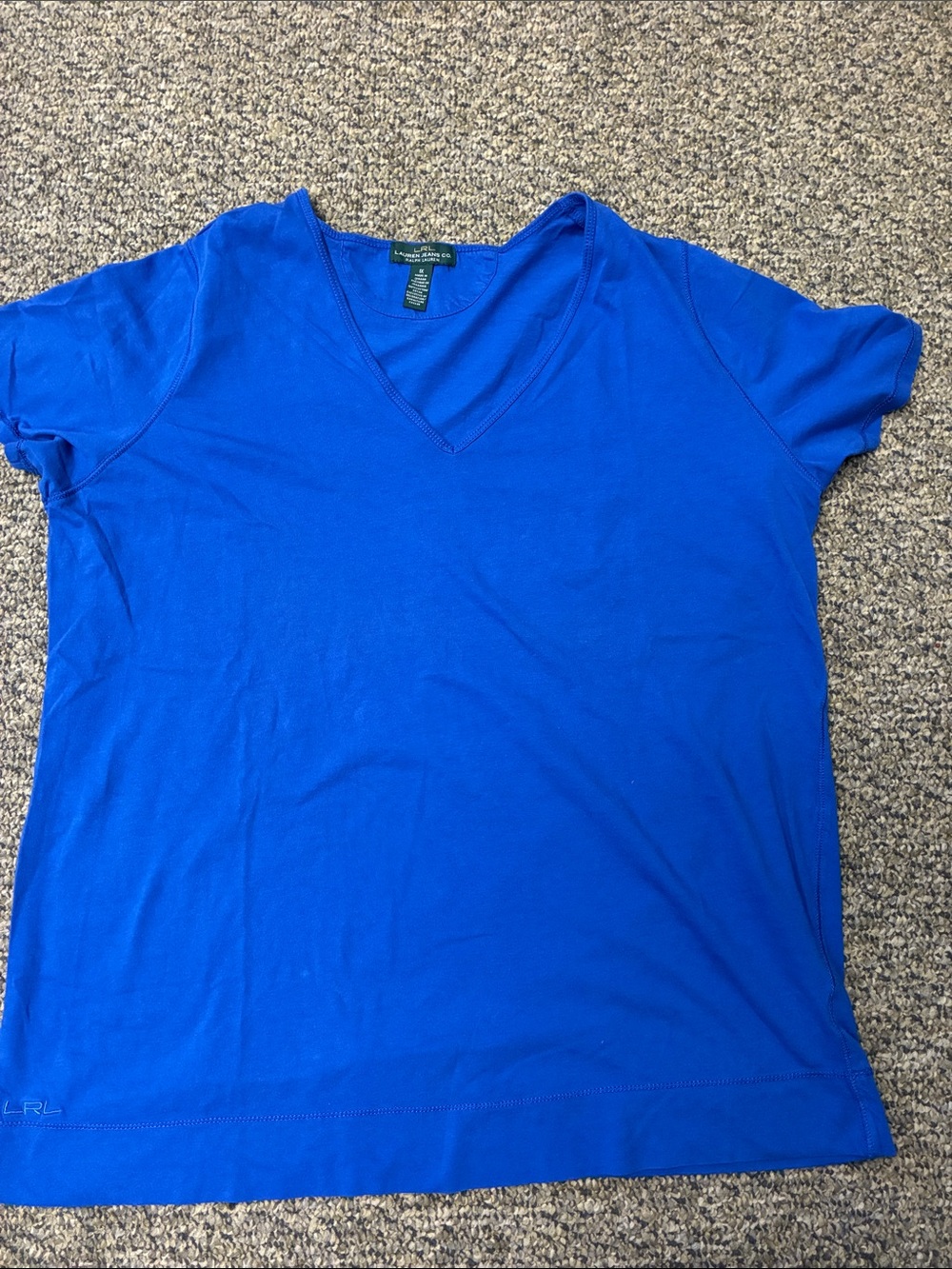 Lauren Ralph Lauren Royal Blue V-Neck Short Sleeve Tee